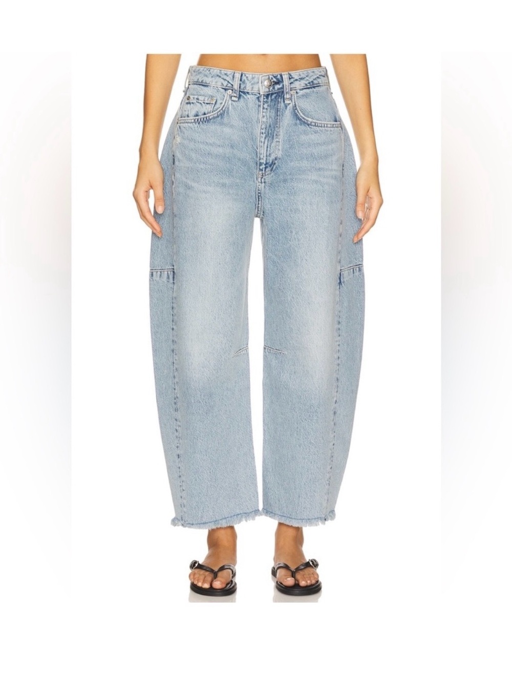 rag & bone Pale Blue Wide-Leg High-Rise Jeans - Picture 2 of 9